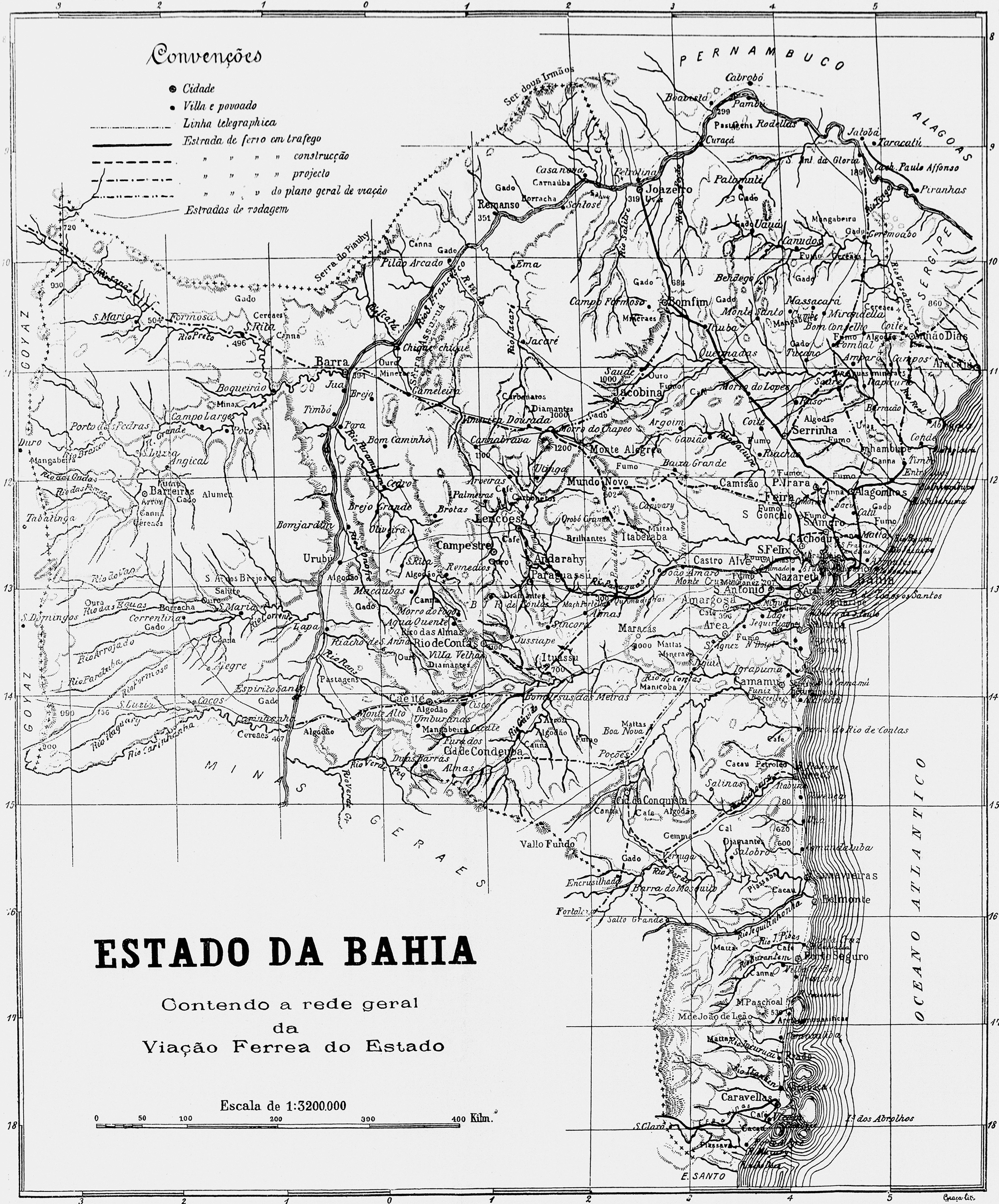 Mapa Bahia seculo 20